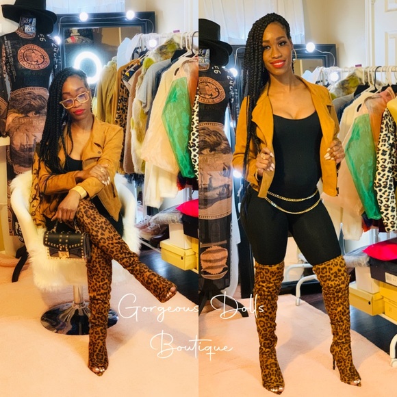 🐆Cheetah🐆 Print Peak Toe Thigh High Boots🤗 - Picture 2 of 4